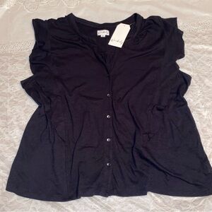 Wonderly NWT Black Button-Down Shirt Formal Blouse Plus Size 2X